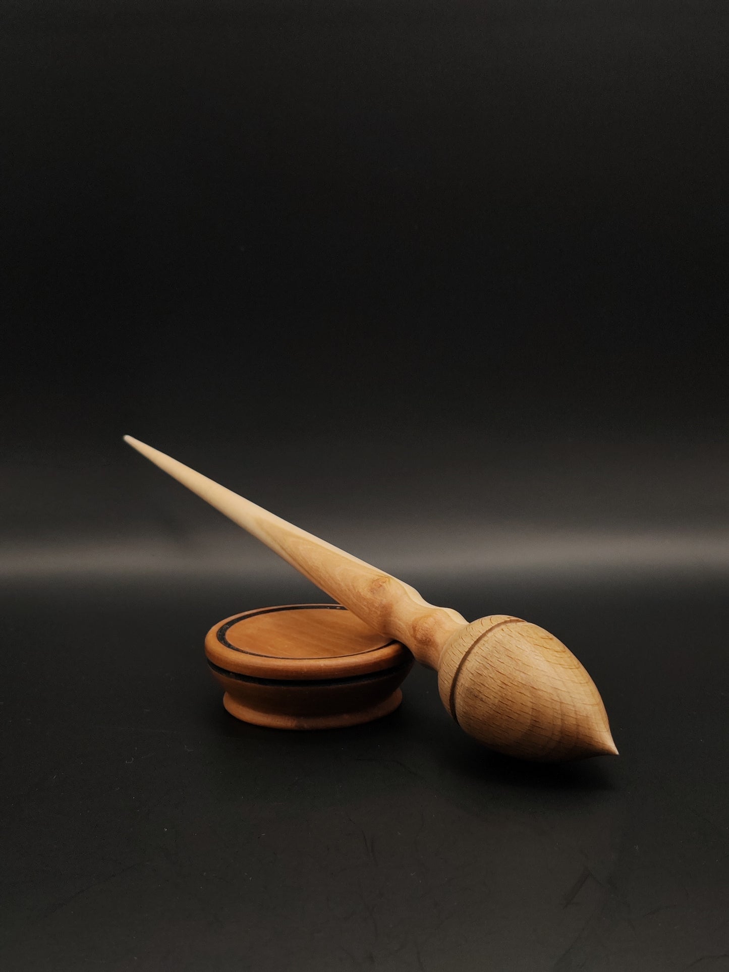 Support Spindle Set: Plum and Oak (22 cm / 8.66 inches, 28 g / 0.99 oz) with Pear Support Bowl