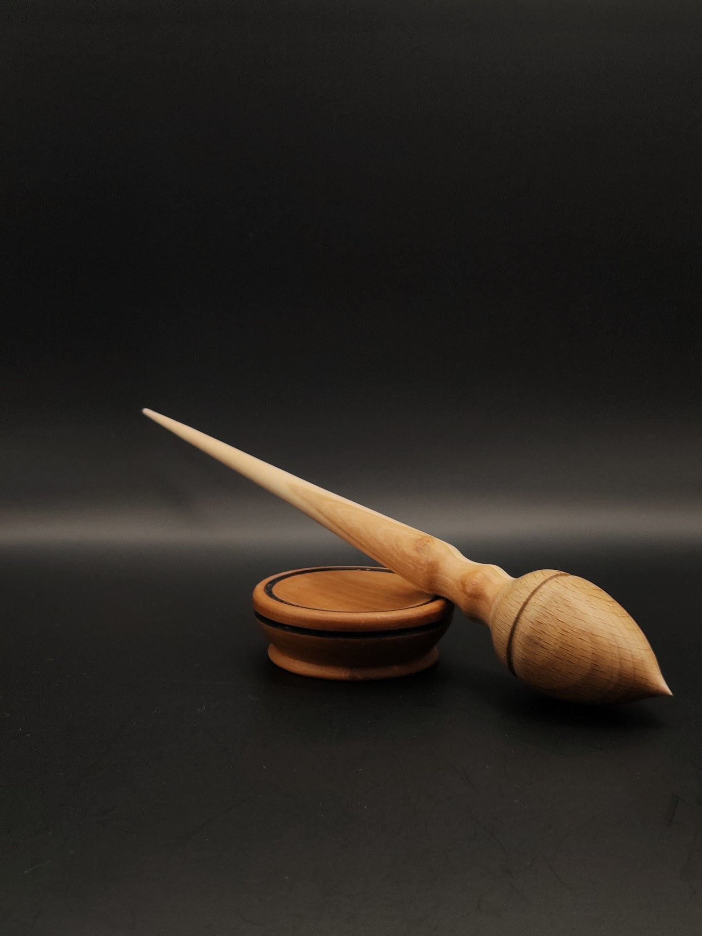 Support Spindle Set: Plum and Oak (22 cm / 8.66 inches, 28 g / 0.99 oz) with Pear Support Bowl