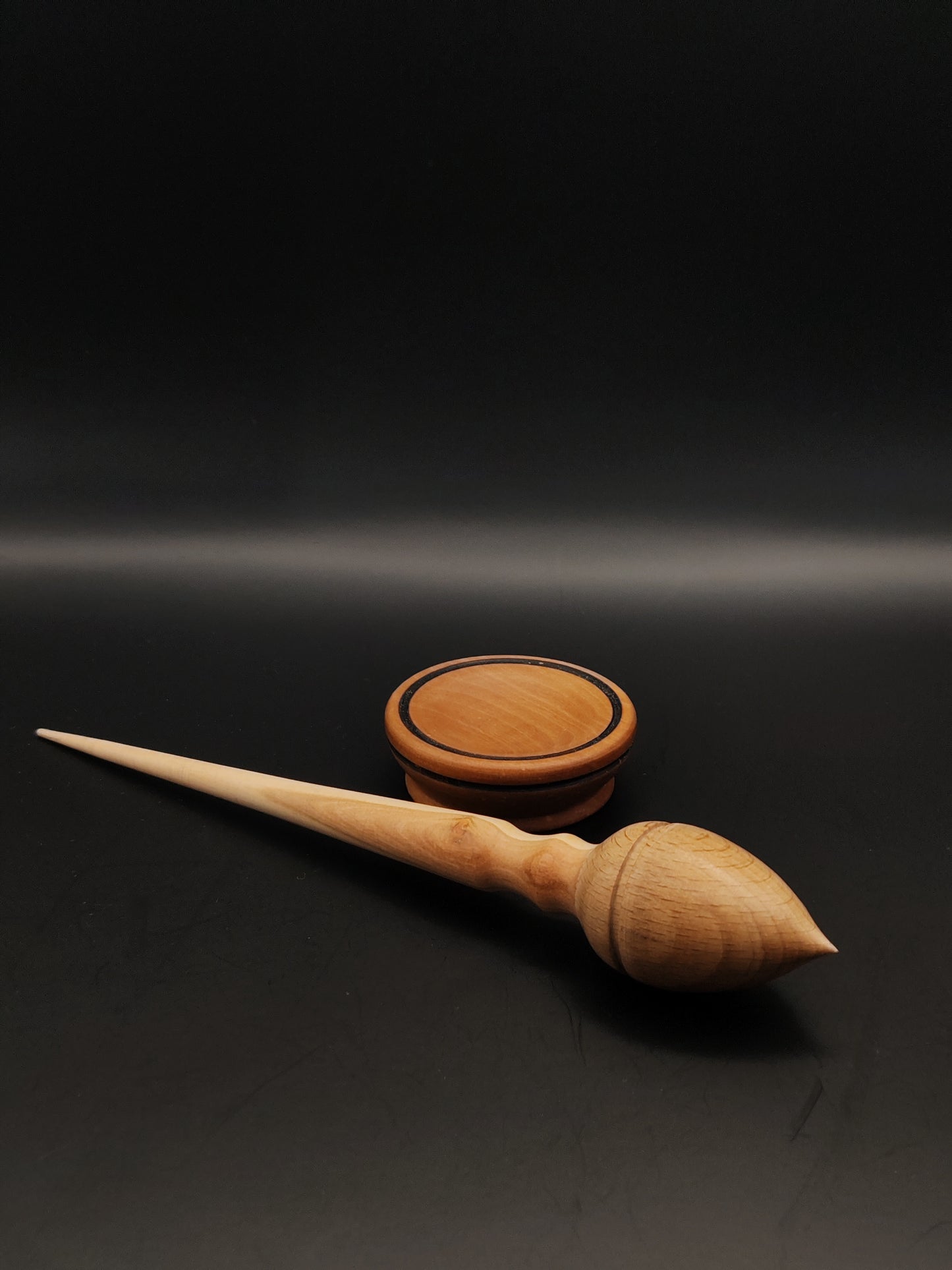 Support Spindle Set: Plum and Oak (22 cm / 8.66 inches, 28 g / 0.99 oz) with Pear Support Bowl