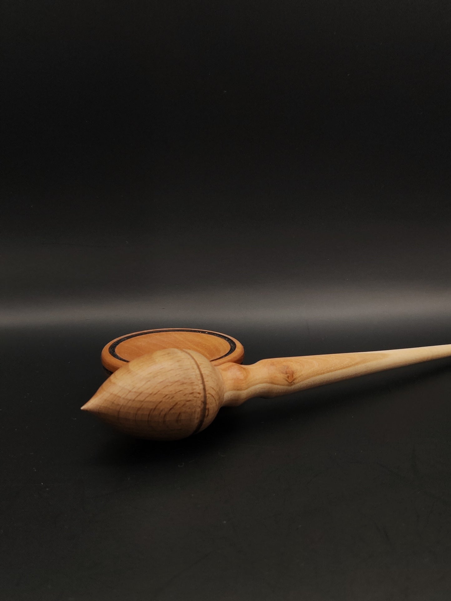 Support Spindle Set: Plum and Oak (22 cm / 8.66 inches, 28 g / 0.99 oz) with Pear Support Bowl