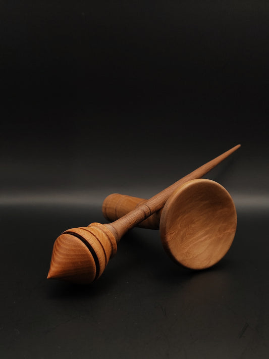 Support Spindle Set: Walnut and Elm (24.5 cm / 9.65 inches, 30 g / 1.06 oz) with Lap Support Bowl