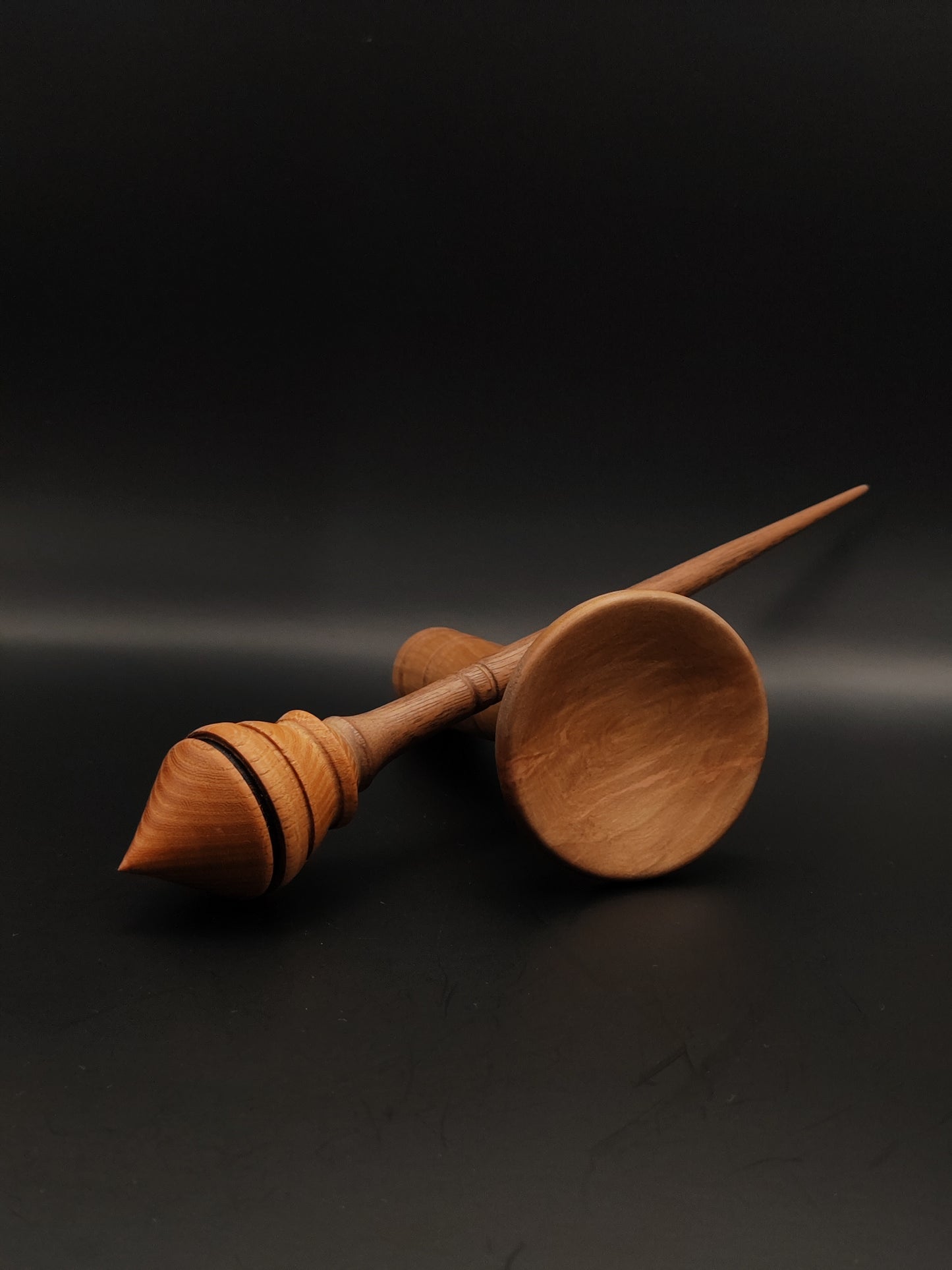 Support Spindle Set: Walnut and Elm (24.5 cm / 9.65 inches, 30 g / 1.06 oz) with Lap Support Bowl