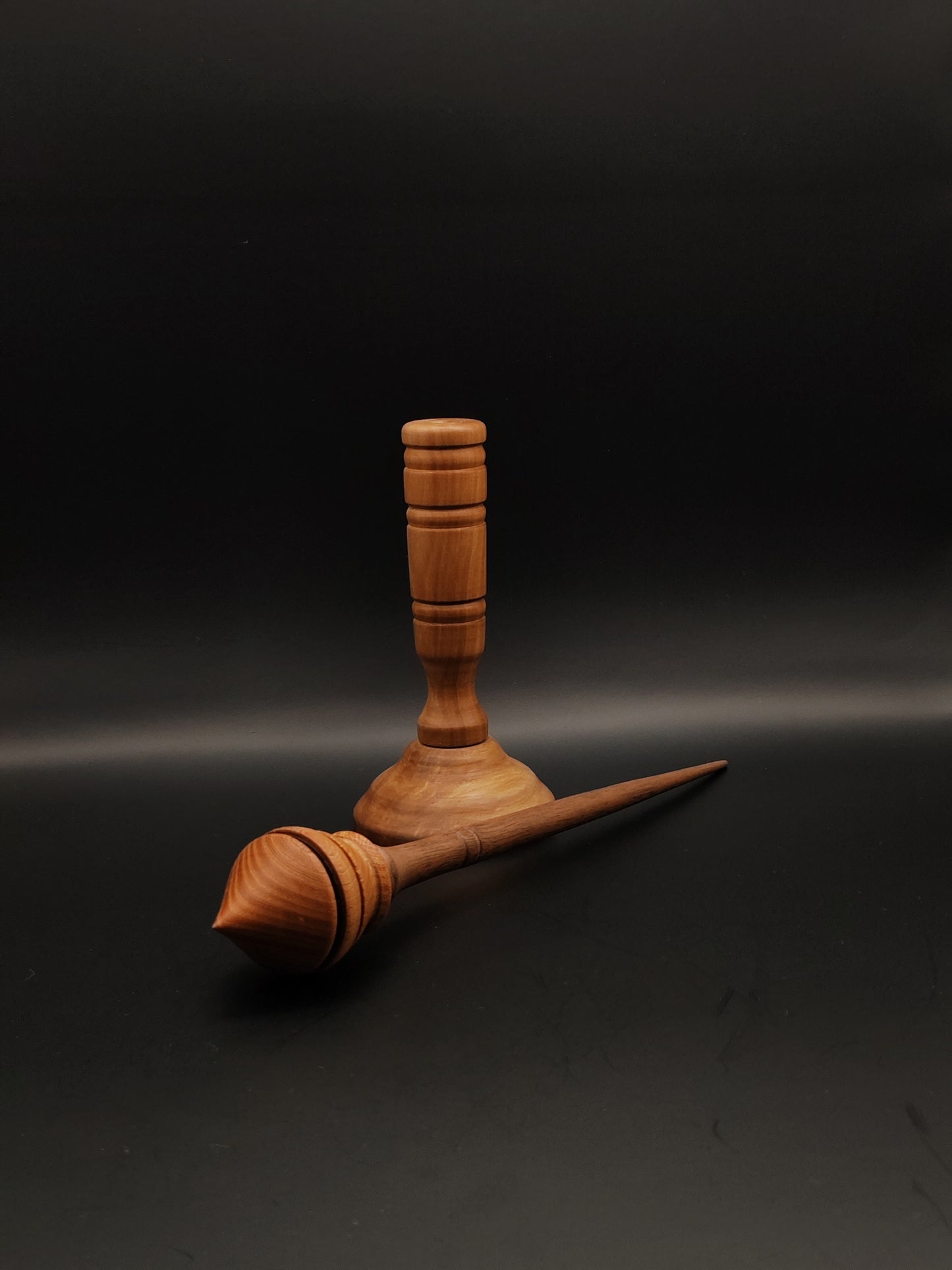 Support Spindle Set: Walnut and Elm (24.5 cm / 9.65 inches, 30 g / 1.06 oz) with Lap Support Bowl