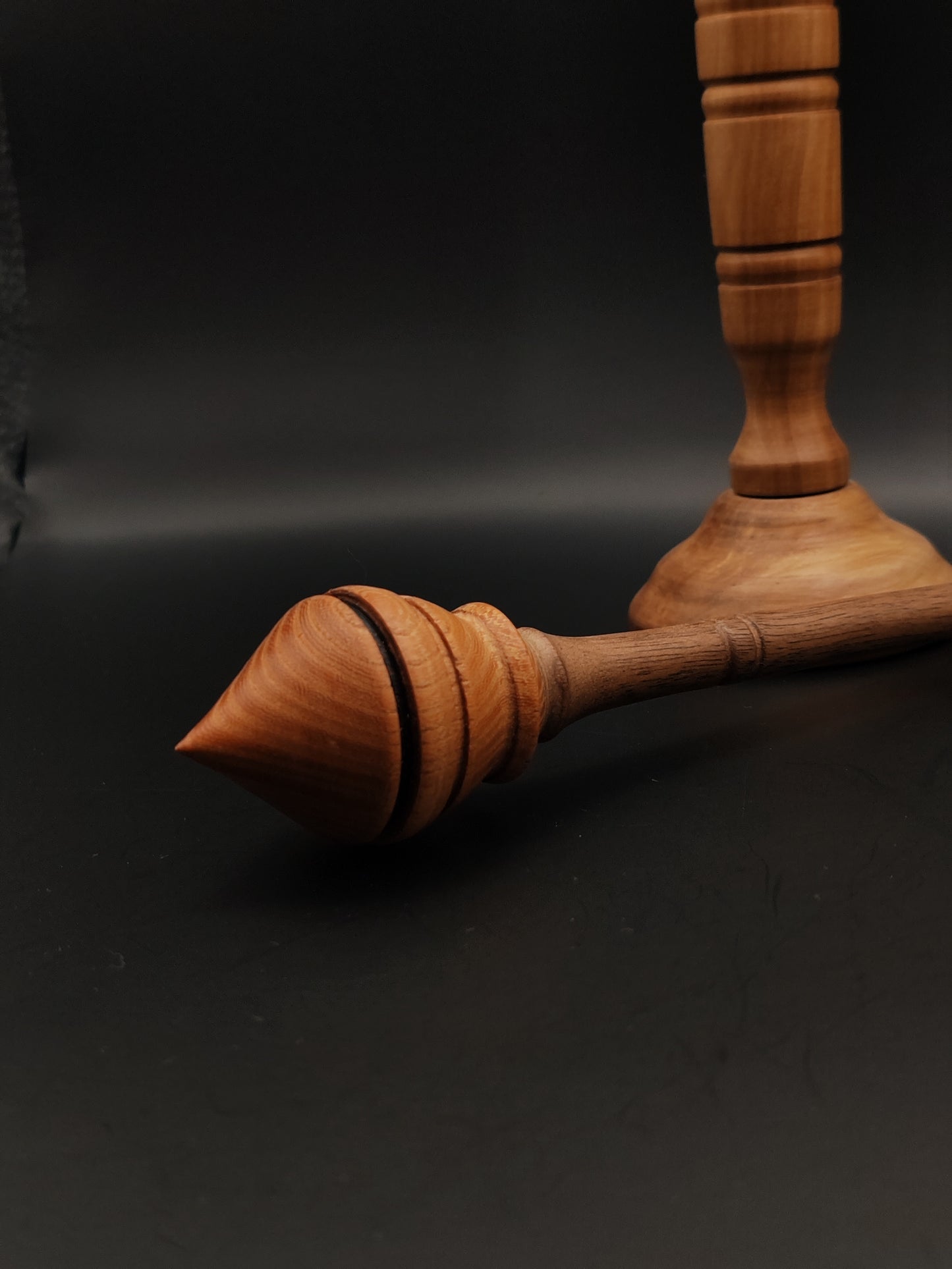 Support Spindle Set: Walnut and Elm (24.5 cm / 9.65 inches, 30 g / 1.06 oz) with Lap Support Bowl