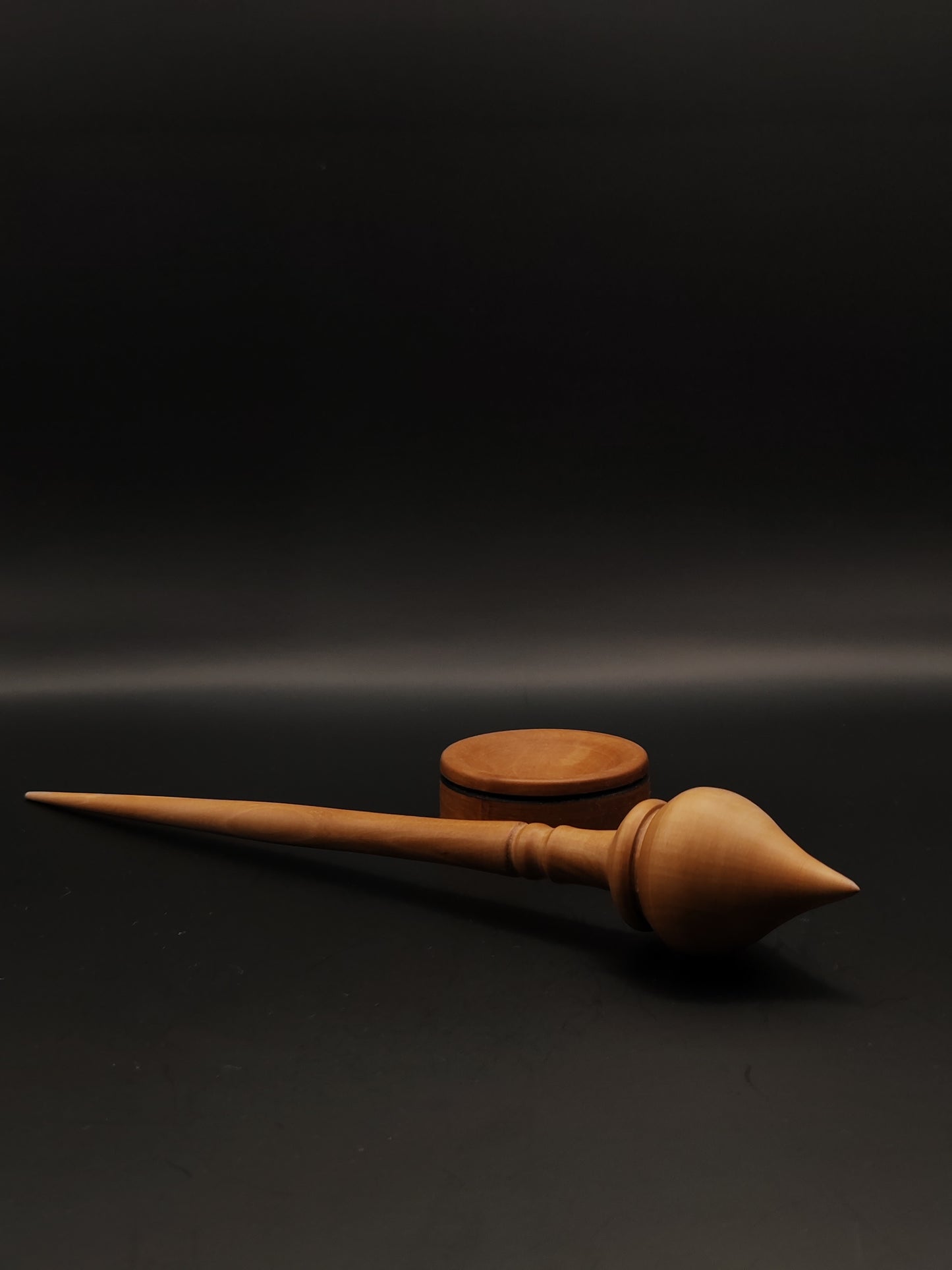 Handcrafted Pear Wood Support Spindle with Pear Bowl