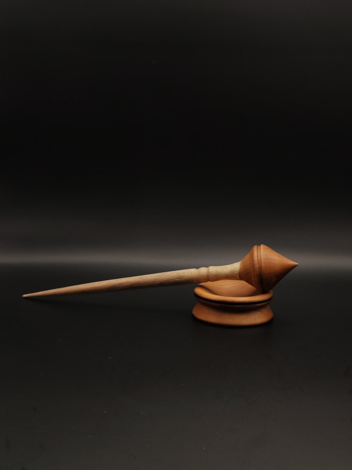 Handcrafted White Walnut and Pear Support Spindle with Pear Bowl