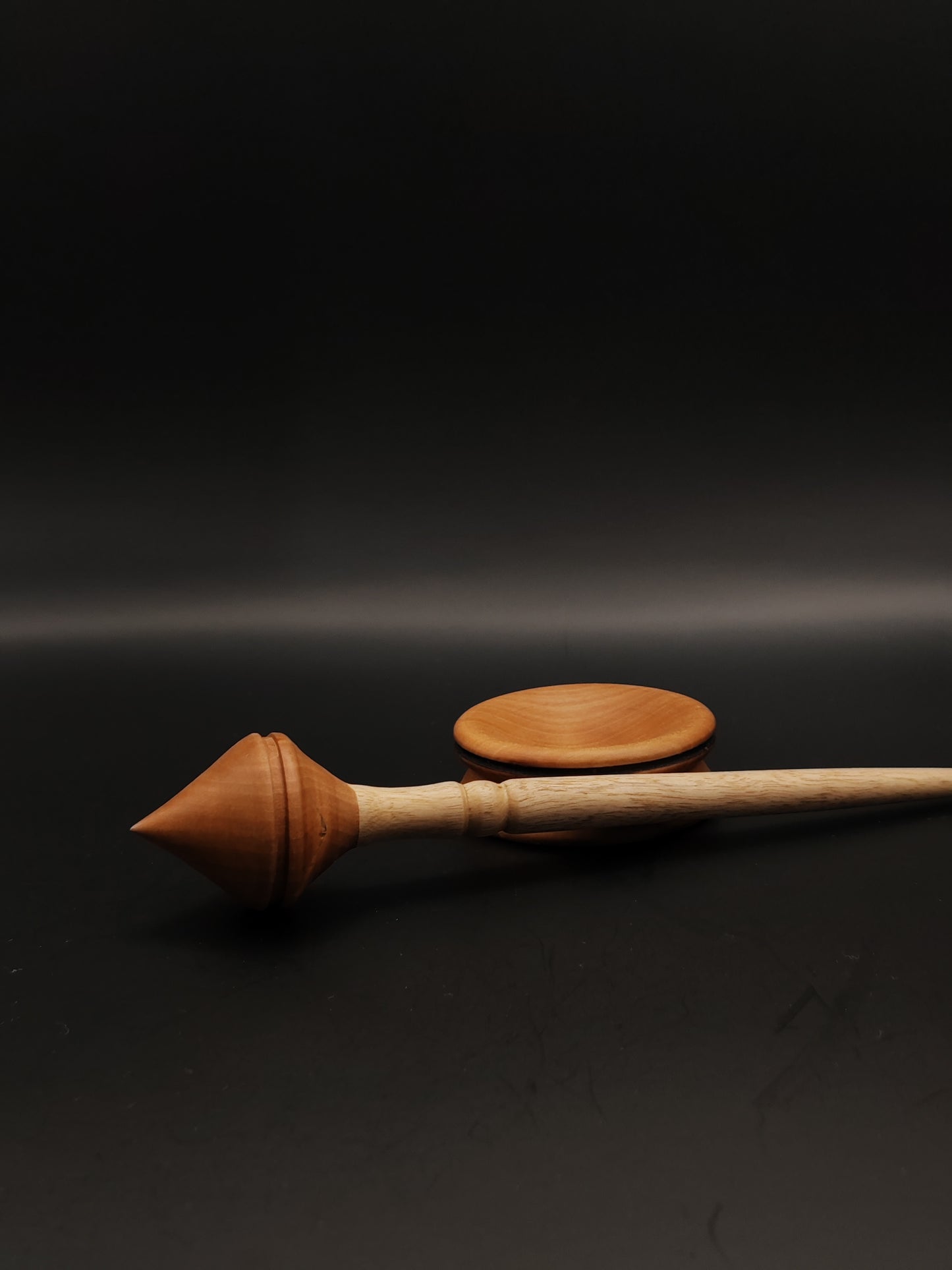 Handcrafted White Walnut and Pear Support Spindle with Pear Bowl