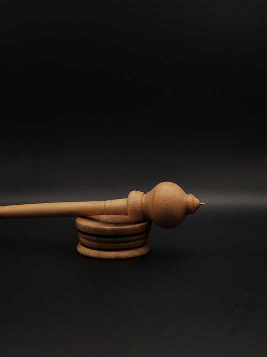 Handcrafted Beech and Apple Support Spindle with Metal Tip