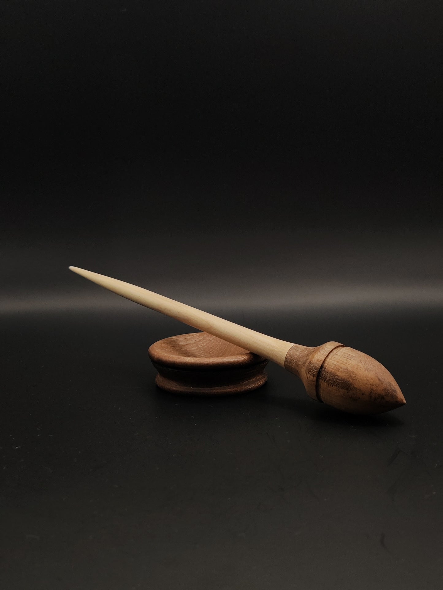 Support Spindle Set: Apple and Walnut (20 cm / 7.87 inches, 12 g / 0.42 oz) with Walnut Support Bowl