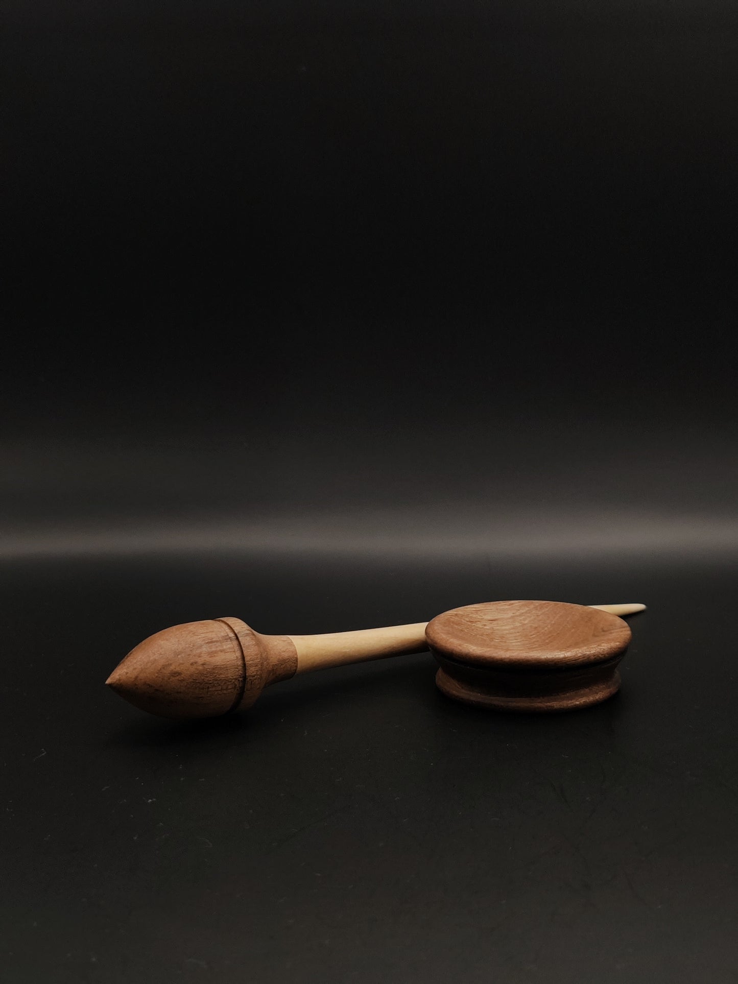 Support Spindle Set: Apple and Walnut (20 cm / 7.87 inches, 12 g / 0.42 oz) with Walnut Support Bowl