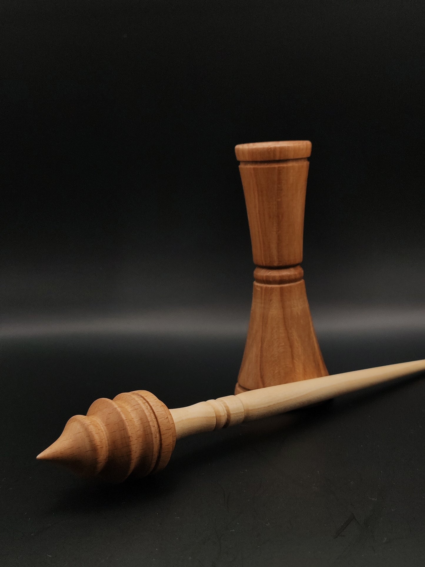 Support Spindle Set: Beech and Sycamore (25.5 cm / 10.04 inches, 25 g / 0.88 oz) with Double-Sided Beech Lap Support Bowl