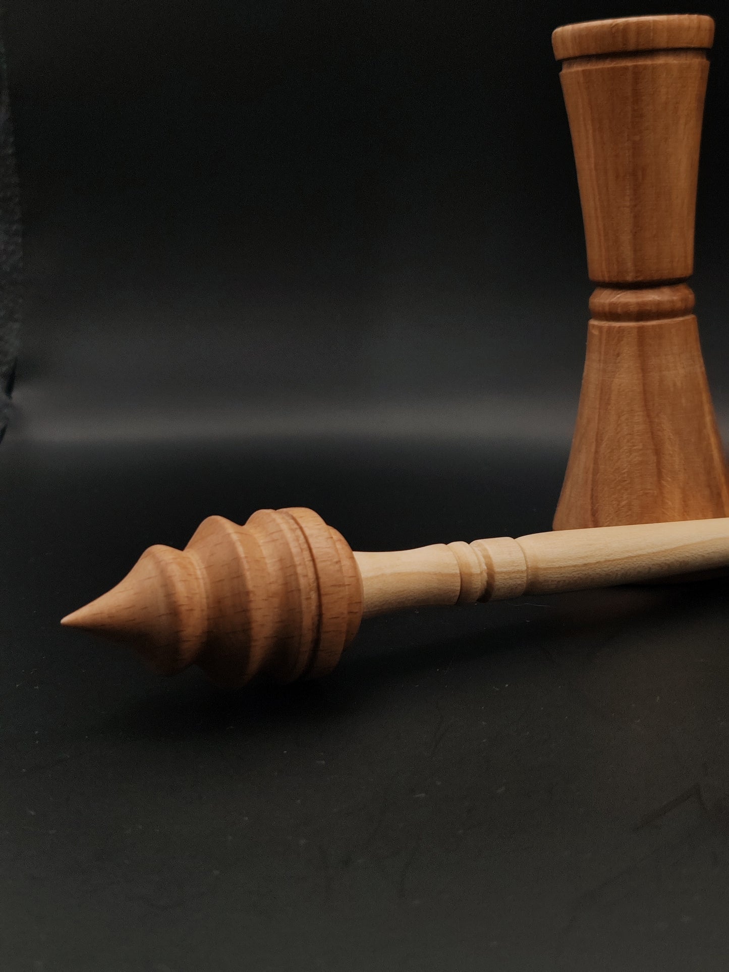 Support Spindle Set: Beech and Sycamore (25.5 cm / 10.04 inches, 25 g / 0.88 oz) with Double-Sided Beech Lap Support Bowl