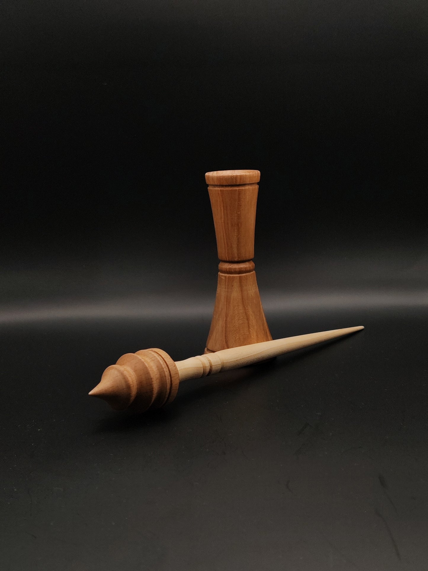 Support Spindle Set: Beech and Sycamore (25.5 cm / 10.04 inches, 25 g / 0.88 oz) with Double-Sided Beech Lap Support Bowl