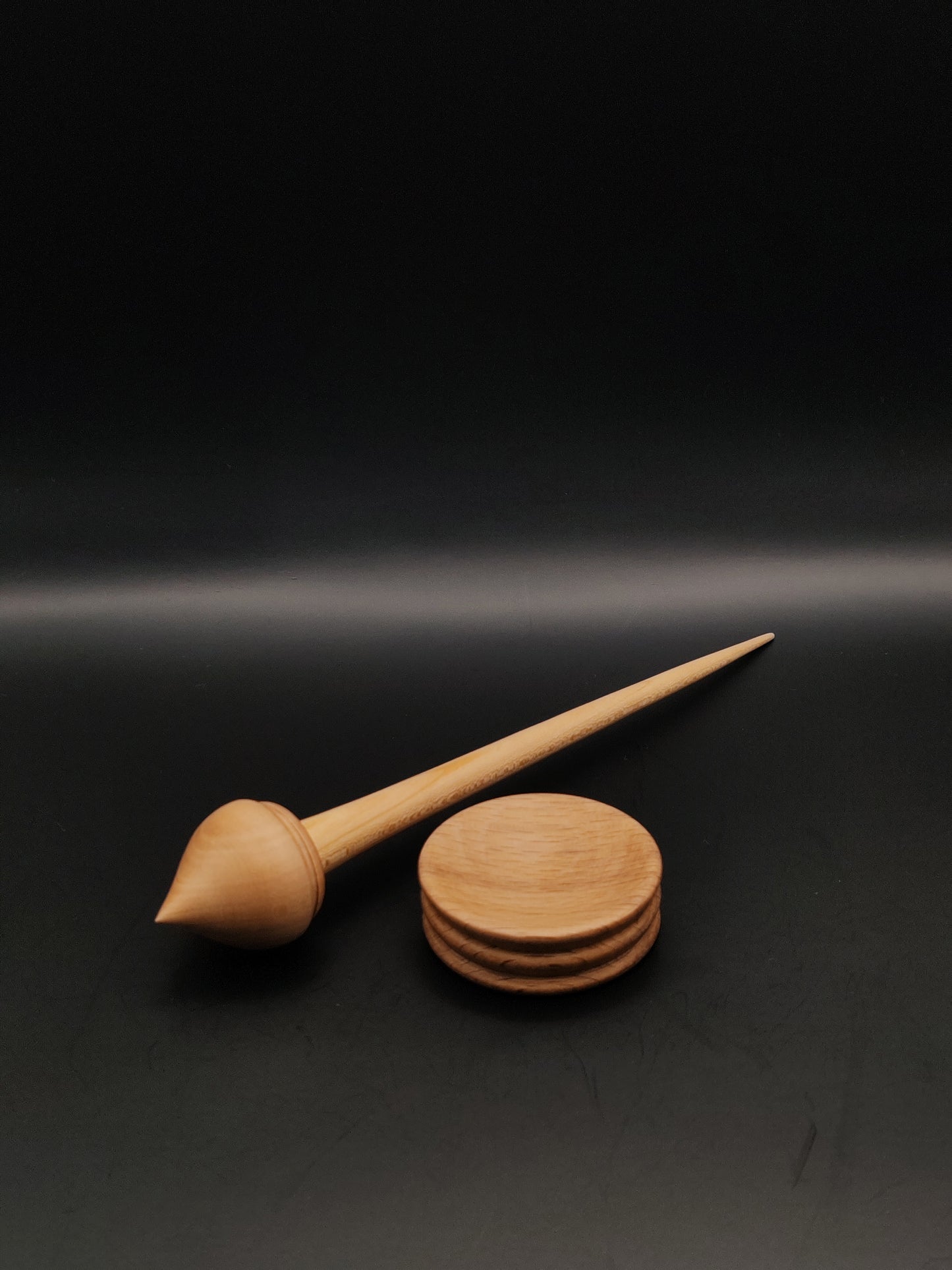 Support Spindle Set: Oak and Beech (22 cm / 8.66 inches, 21 g / 0.74 oz) with Beech Support Bowl