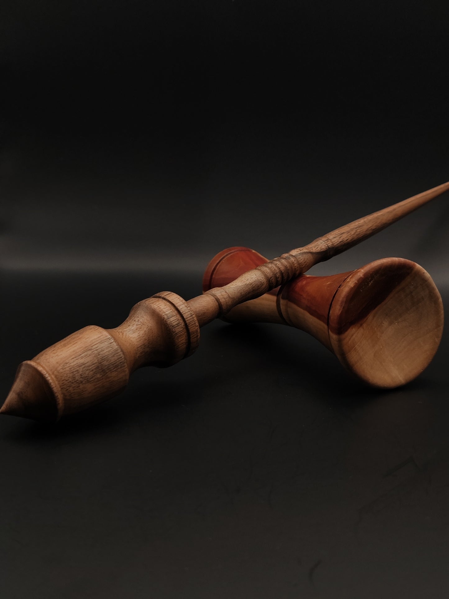 Support Spindle Set: Walnut (29 cm / 11.42 inches, 33 g / 1.16 oz) with Myrobalan Plum Lap Support Bowl