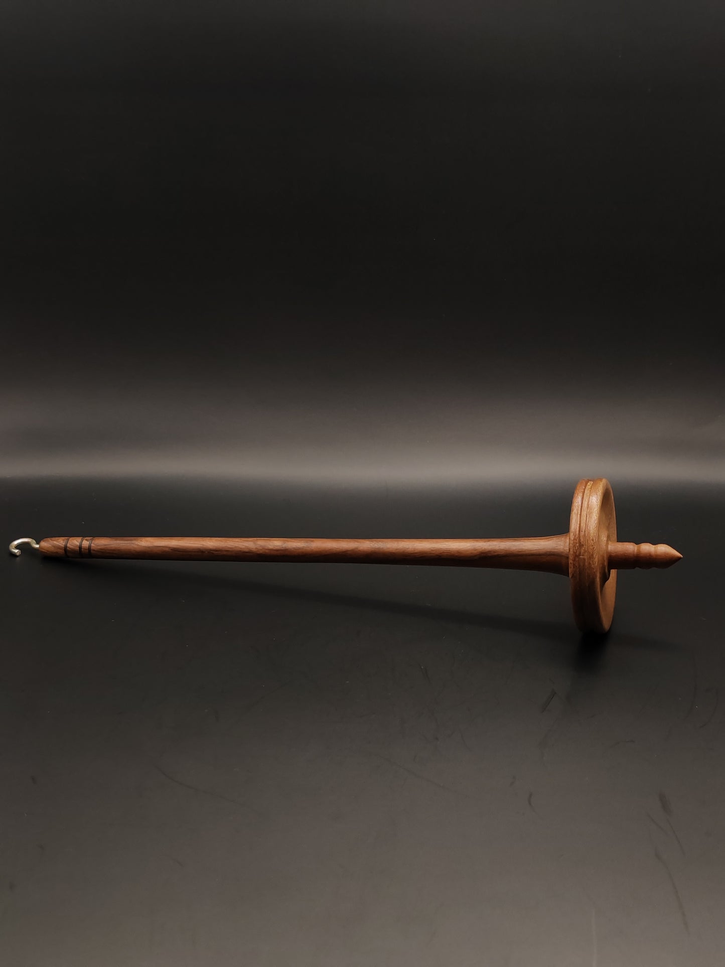 Bottom Whorl Drop Spindle: Walnut Wood (30 g / 1.06 oz, 29 cm / 11.42 inches)