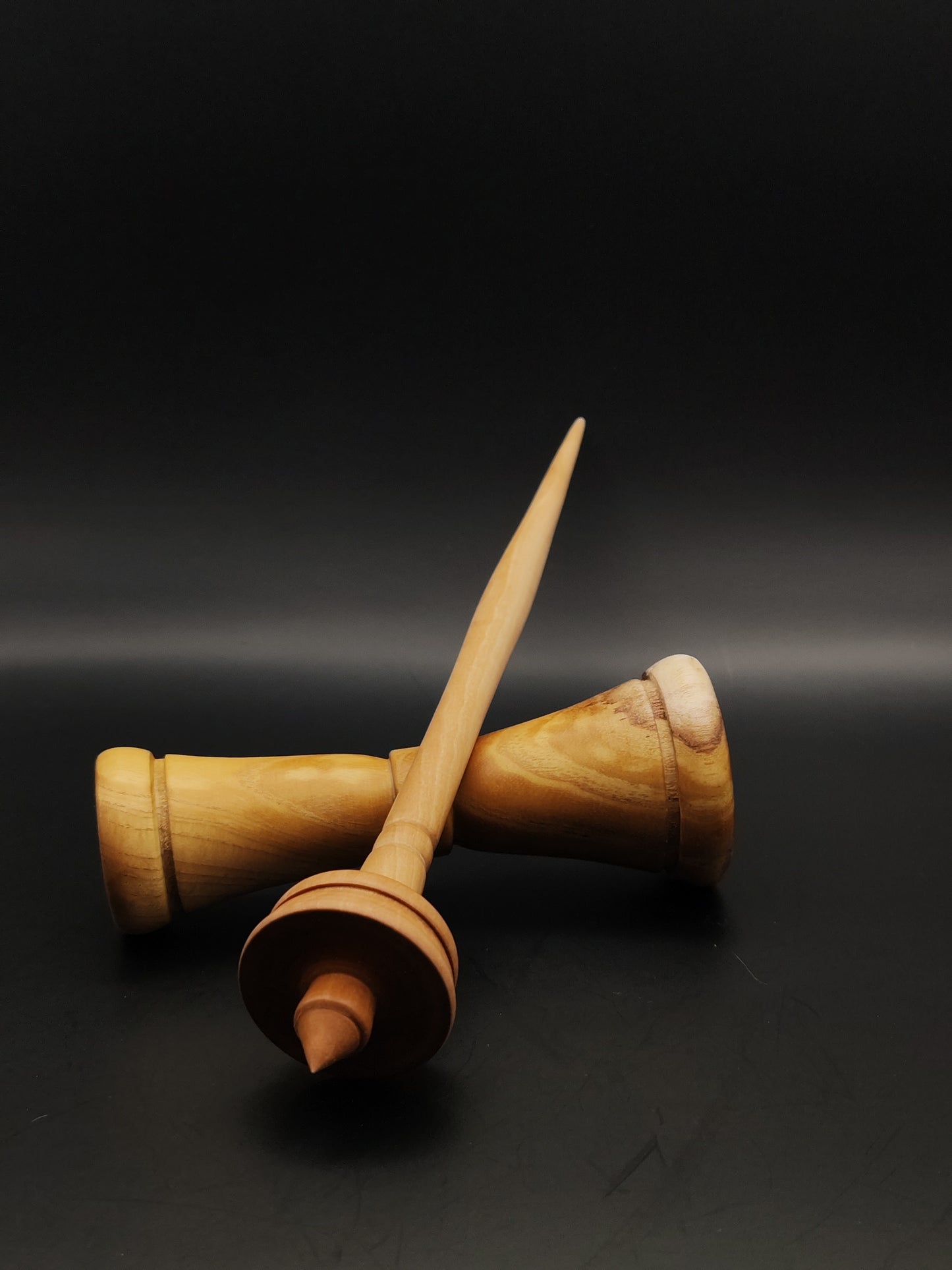 Support Spindle Set: Pear Wood (25 cm / 9.84 inches, 18 g / 0.63 oz) with Acacia Lap Support Bowl