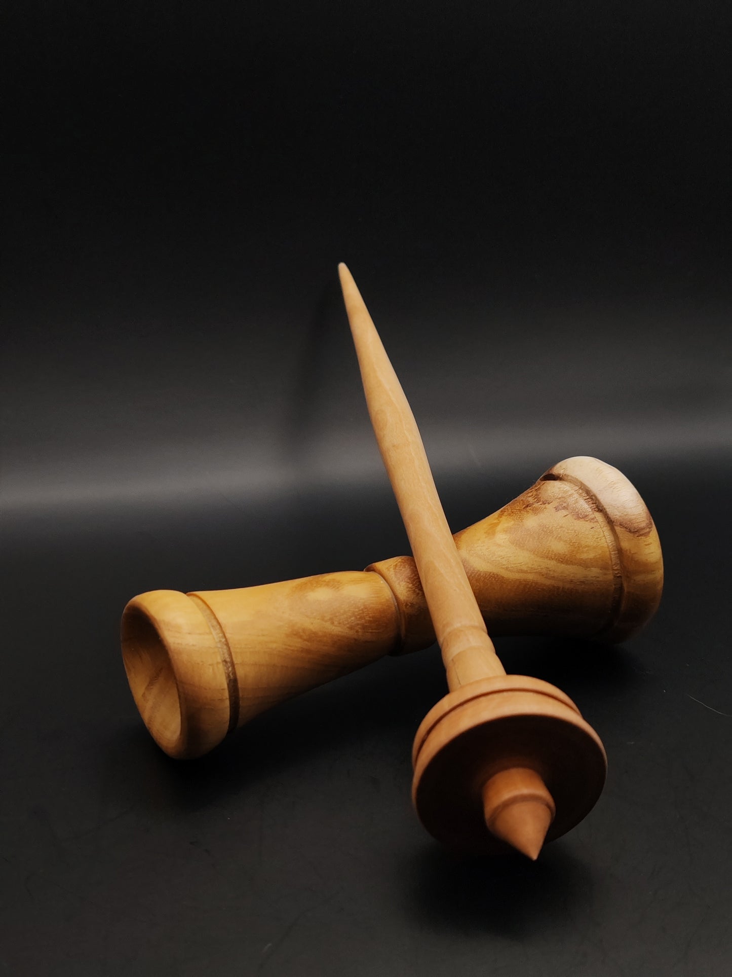 Support Spindle Set: Pear Wood (25 cm / 9.84 inches, 18 g / 0.63 oz) with Acacia Lap Support Bowl