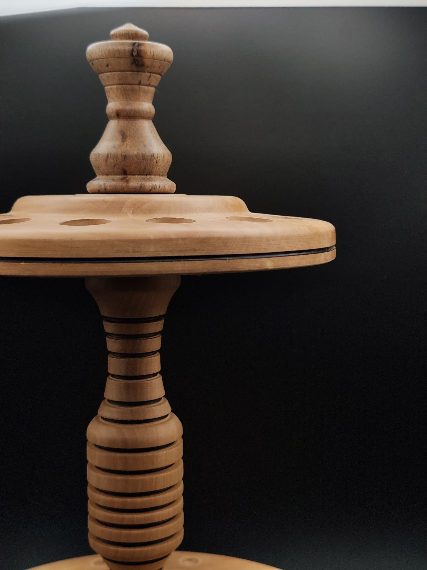 Spindle Stand: Beech, Pear, and Walnut for 12 Drop and Support Spindles