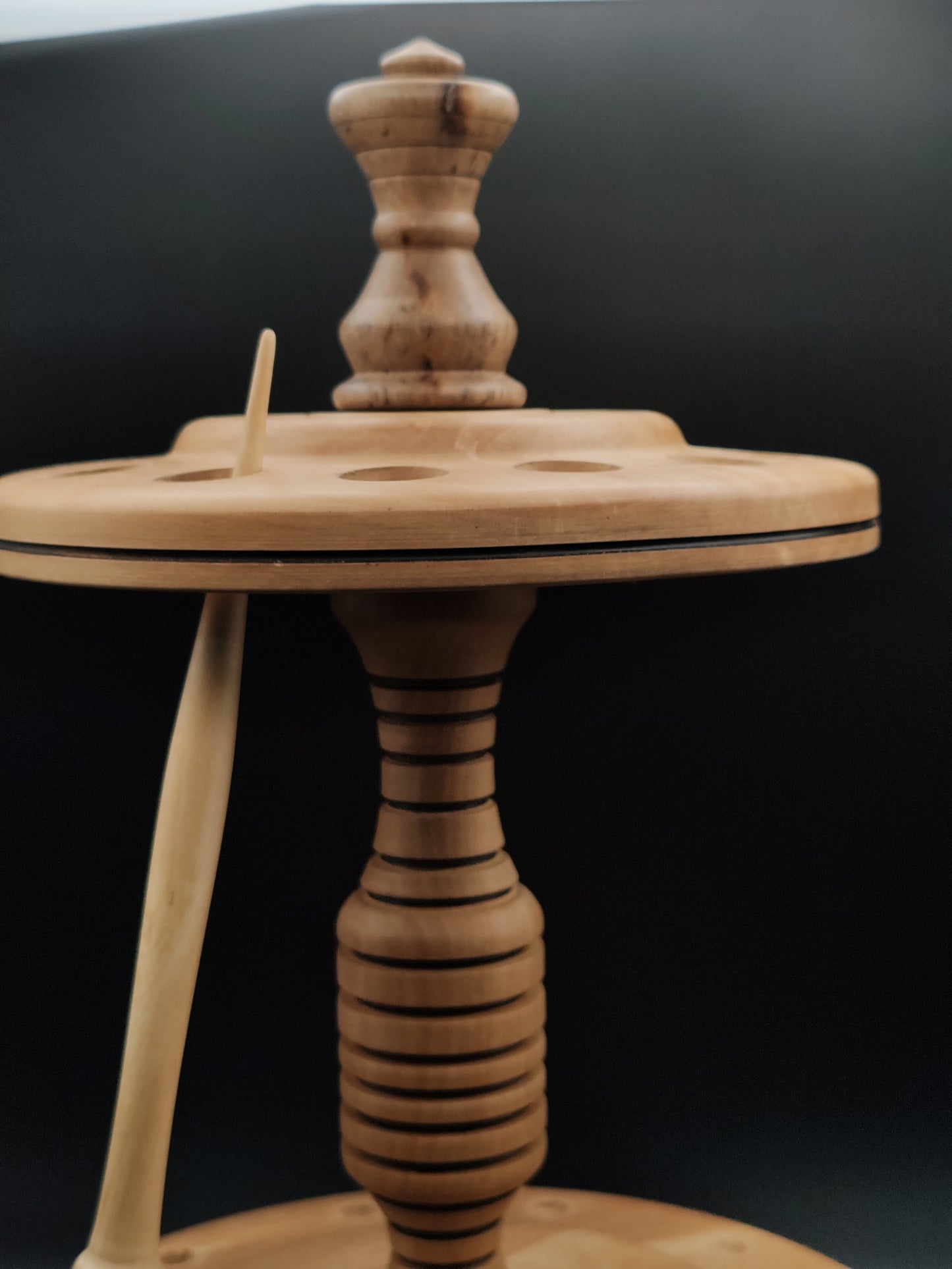 Spindle Stand: Beech, Pear, and Walnut for 12 Drop and Support Spindles