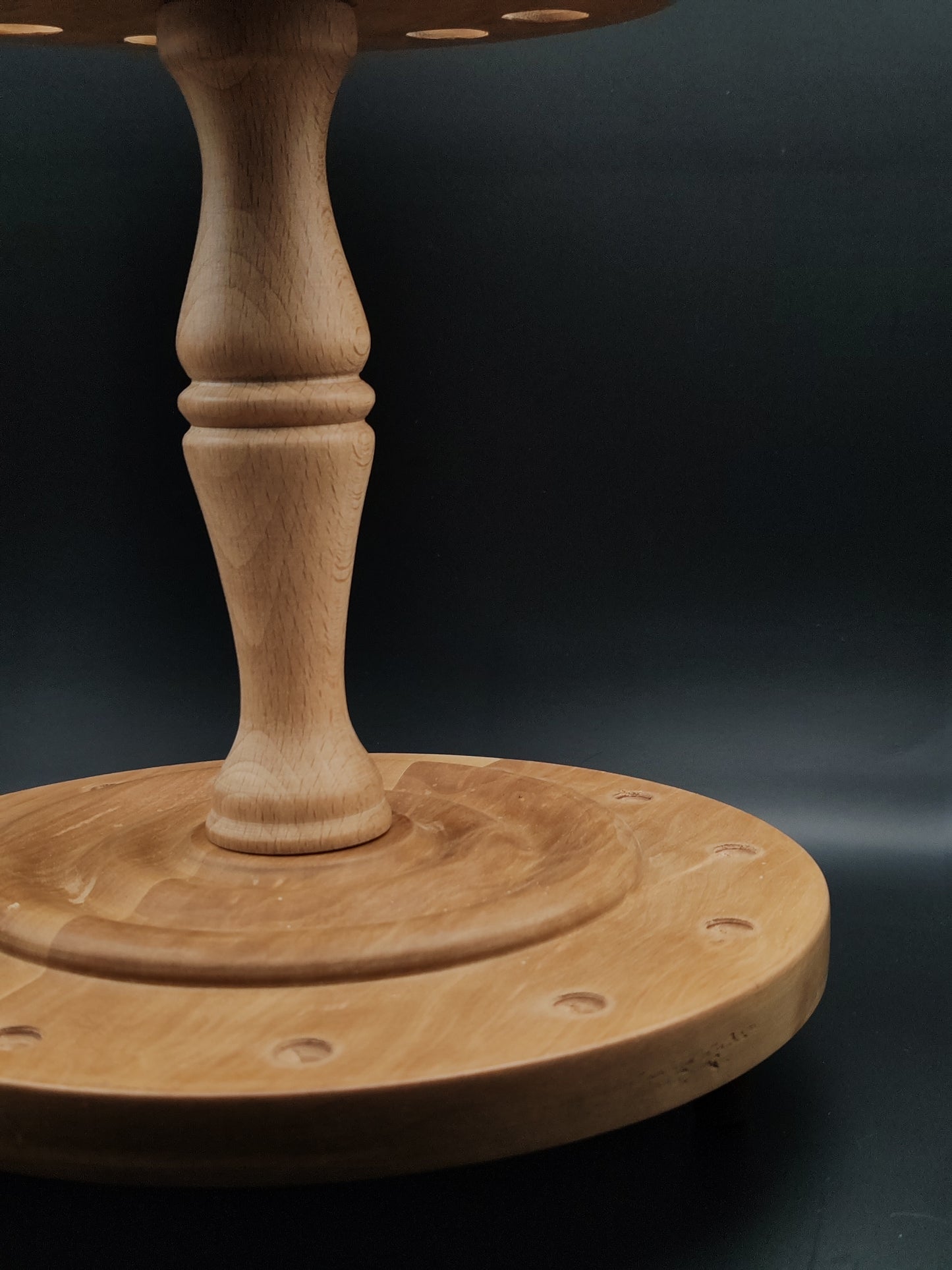 Spindle Stand: Pear, Beech, and Natural Pink Wood for Drop and Support Spindles