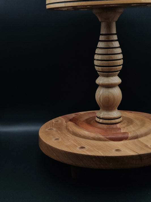 Spindle Stand: Plum, Pear, Chestnut, and Walnut for Drop and Support Spindles