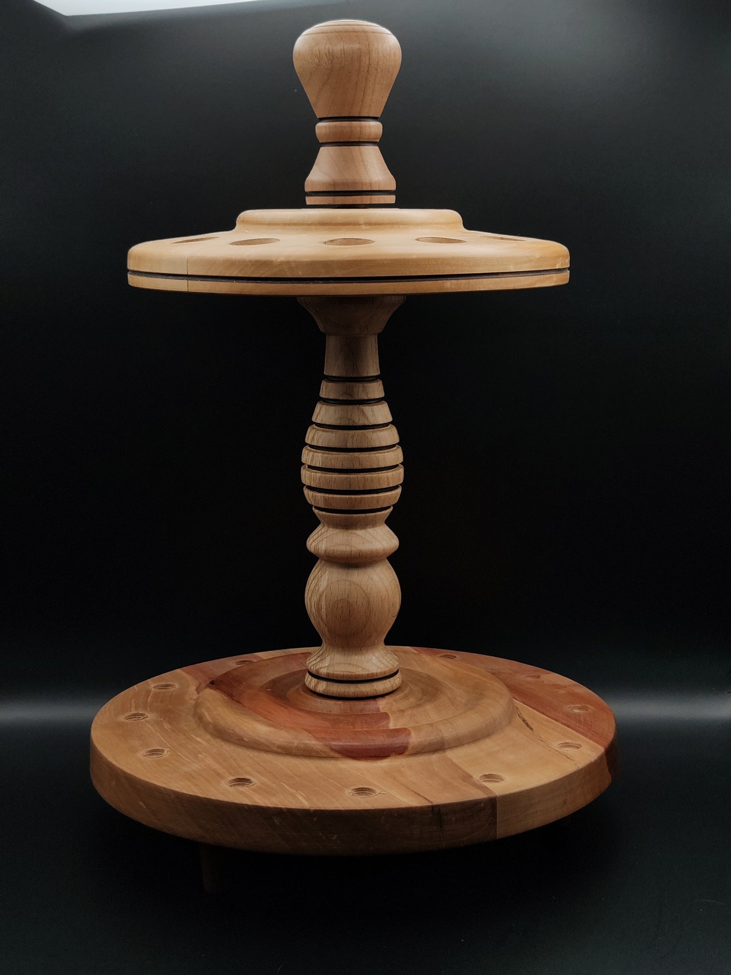 Spindle Stand: Plum, Pear, Chestnut, and Walnut for Drop and Support Spindles