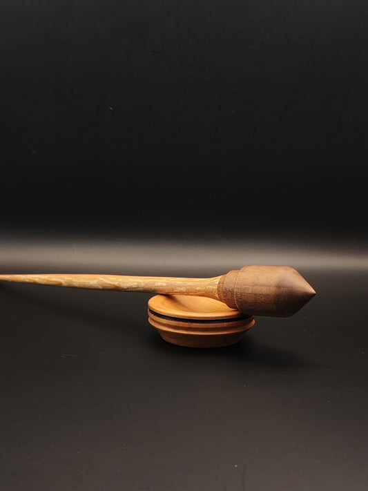 Alder & Walnut Wood Support Spindle Set with Pearwood Bowl