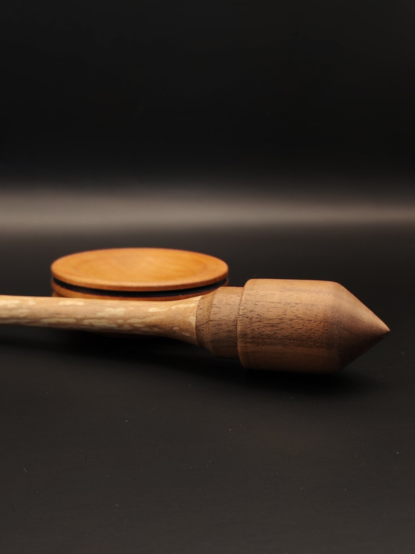 Alder & Walnut Wood Support Spindle Set with Pearwood Bowl