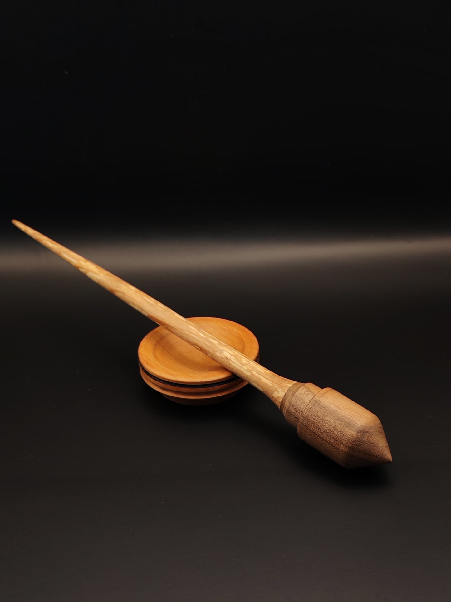 Alder & Walnut Wood Support Spindle Set with Pearwood Bowl