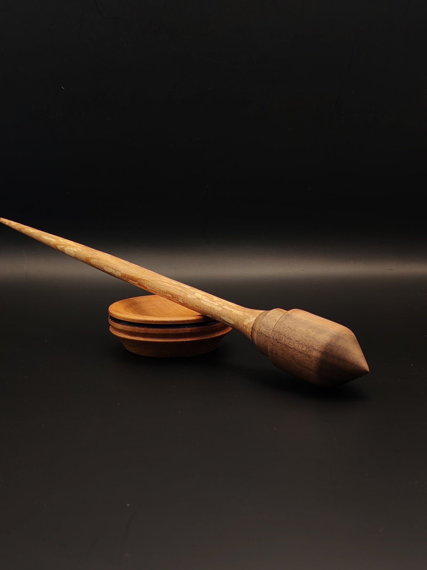 Alder & Walnut Wood Support Spindle Set with Pearwood Bowl