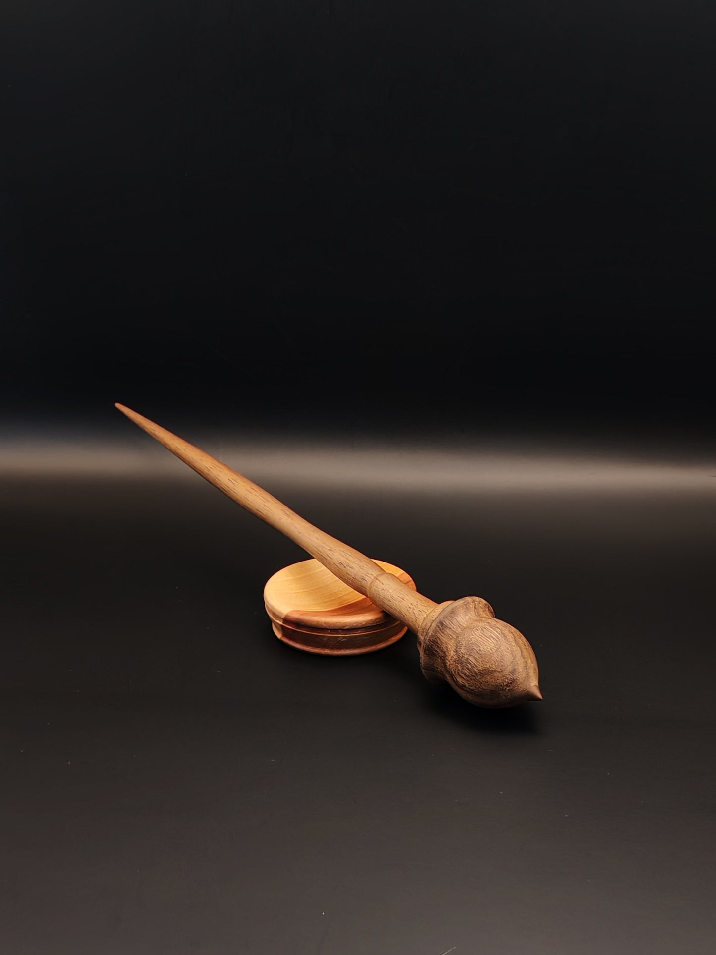 Walnut Wood Support Spindle Set with Plum Bowl