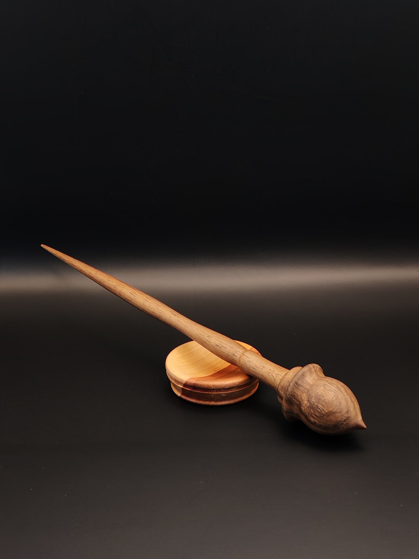 Walnut Wood Support Spindle Set with Plum Bowl