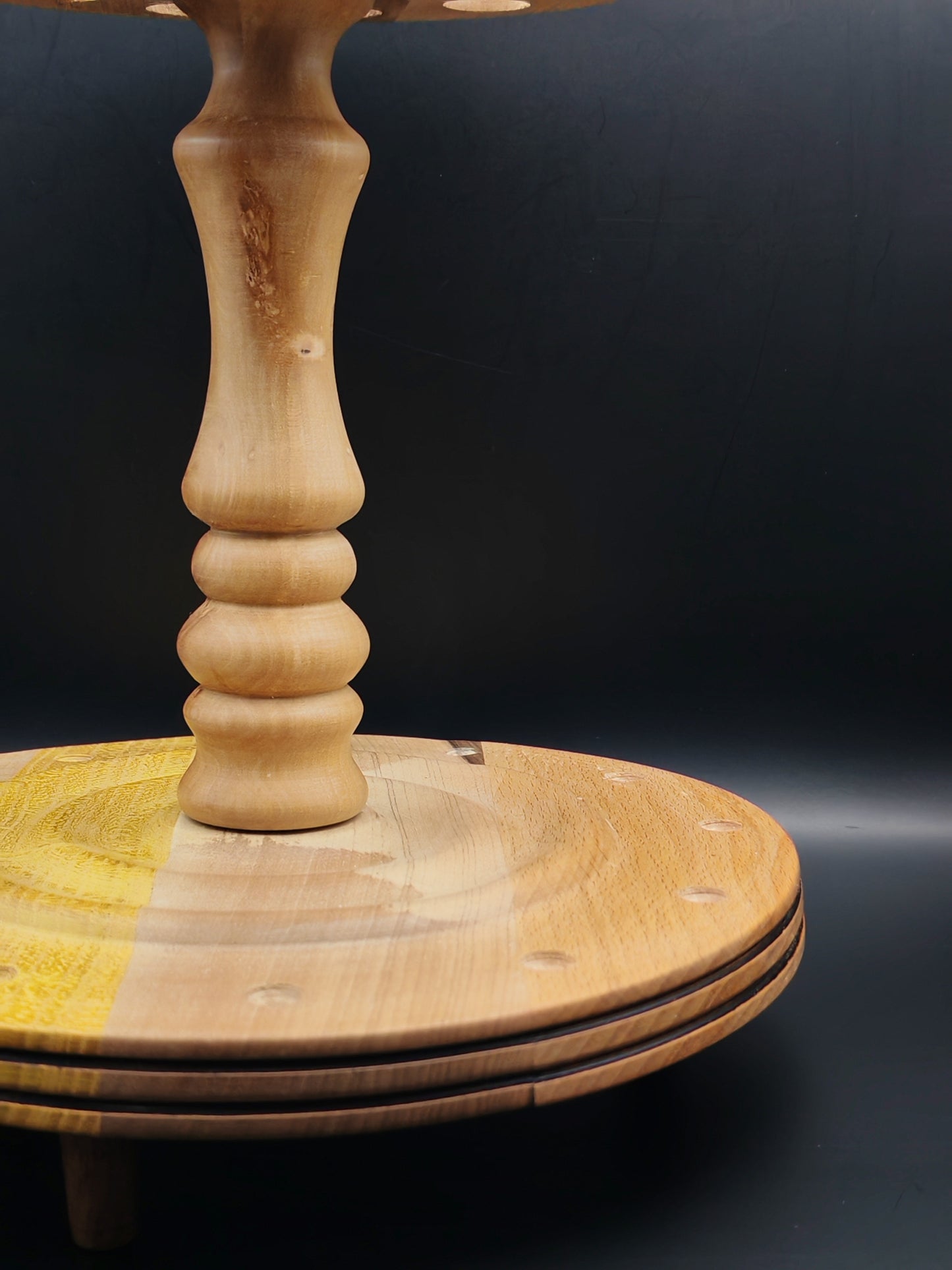 Spindle Stand: Multi-Wood Design for 12 Drop & Support Spindles (17 cm / 6.69 inches)