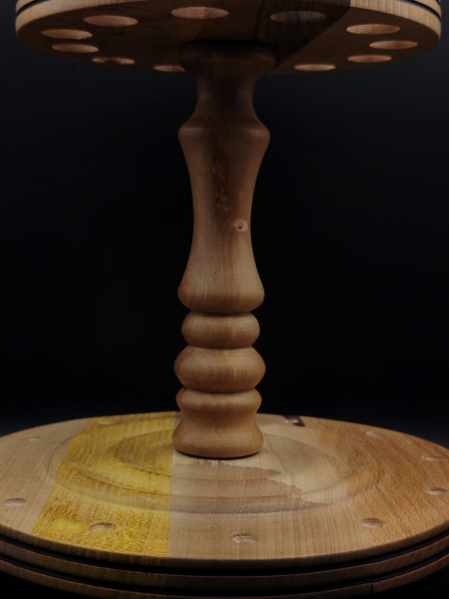 Spindle Stand: Multi-Wood Design for 12 Drop & Support Spindles (17 cm / 6.69 inches)