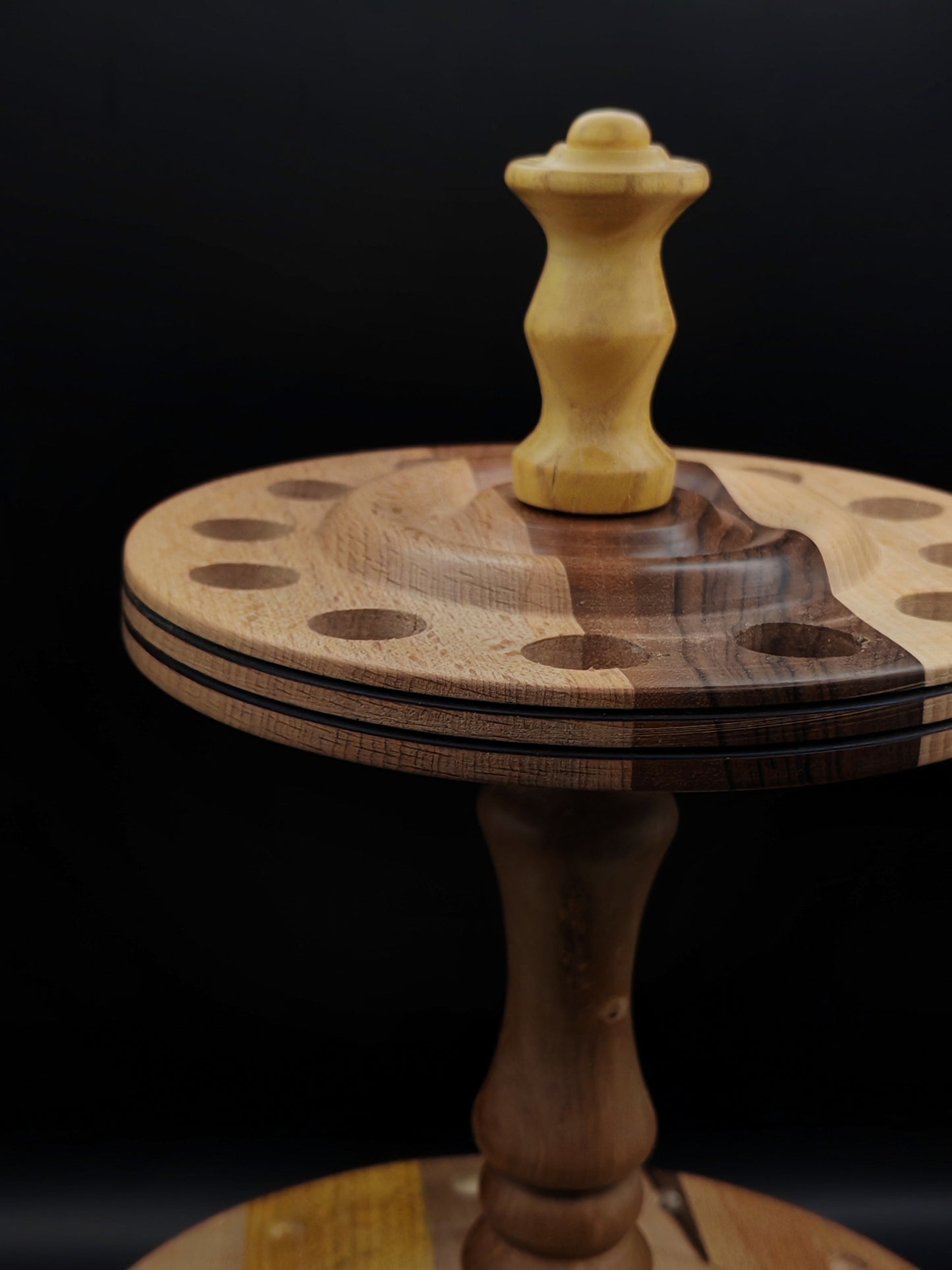 Spindle Stand: Multi-Wood Design for 12 Drop & Support Spindles (17 cm / 6.69 inches)