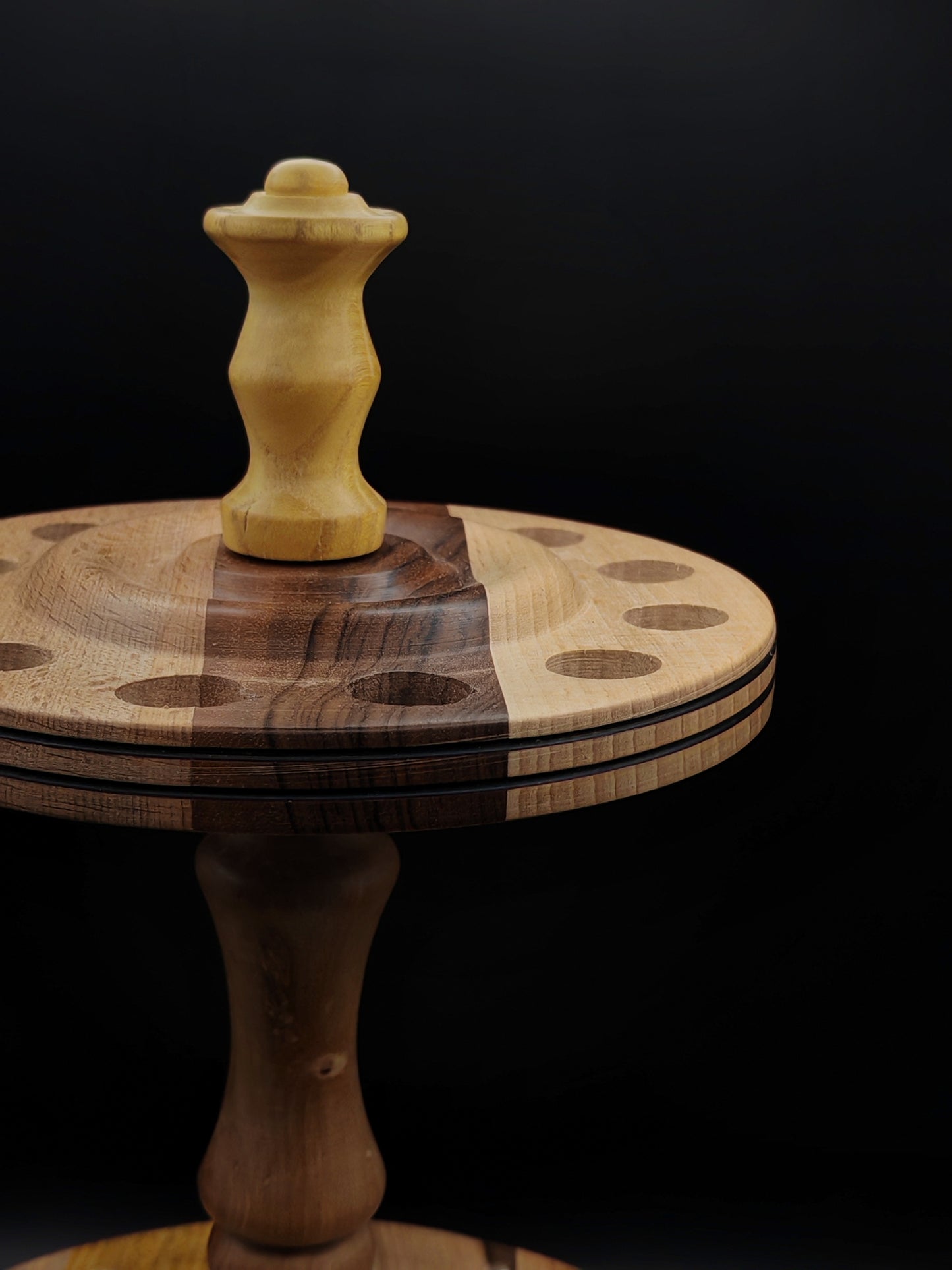 Spindle Stand: Multi-Wood Design for 12 Drop & Support Spindles (17 cm / 6.69 inches)