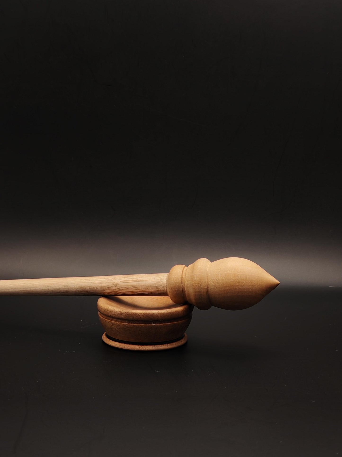 Support Spindle Set: Walnut Shaft & Pear Whorl (28.5 cm / 11.22 inches, 25 g / 0.88 oz) with Walnut Support Bowl