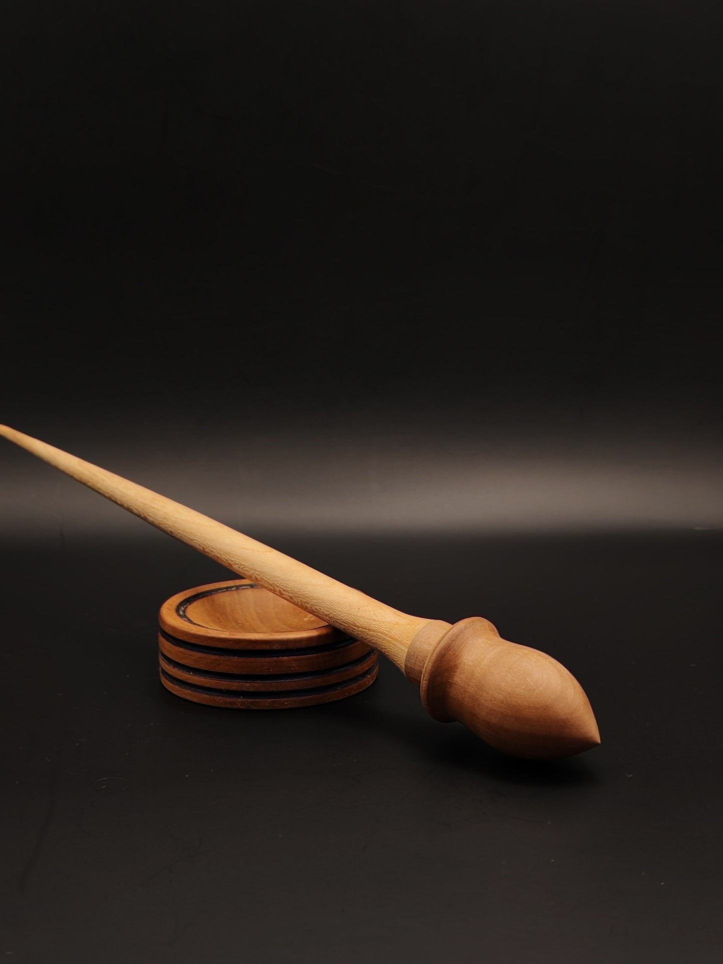 Support Spindle Set: Beech Shaft & Pear Whorl (23.5 cm / 9.25 inches, 19 g / 0.67 oz) with Pear Support Bowl