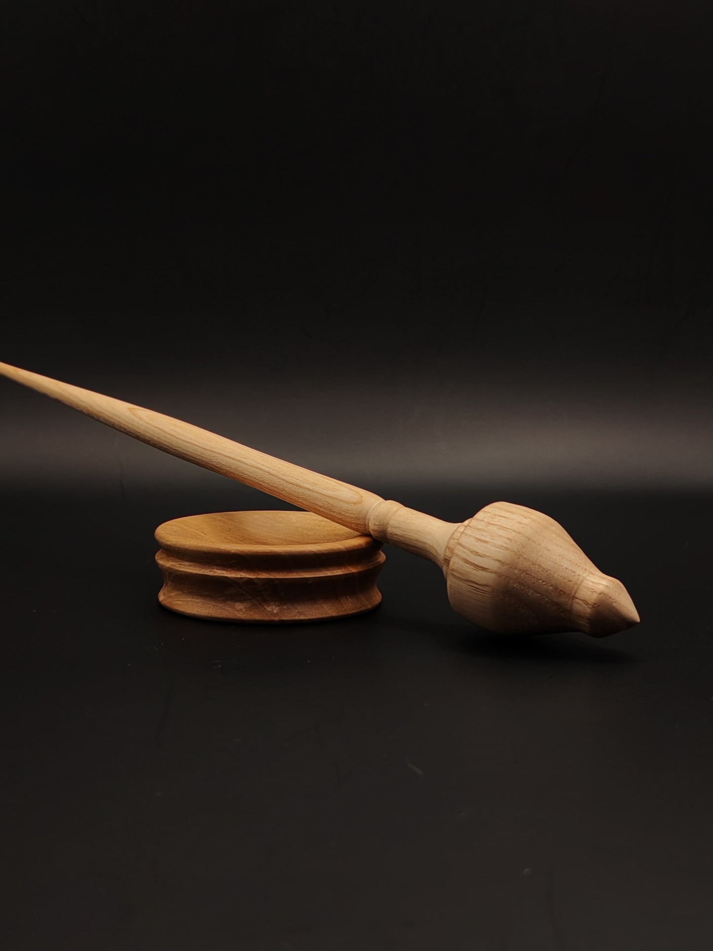 Support Spindle Set: Apple Shaft & Oak Whorl (24 cm / 9.45 inches, 20 g / 0.71 oz) with Pear Support Bowl