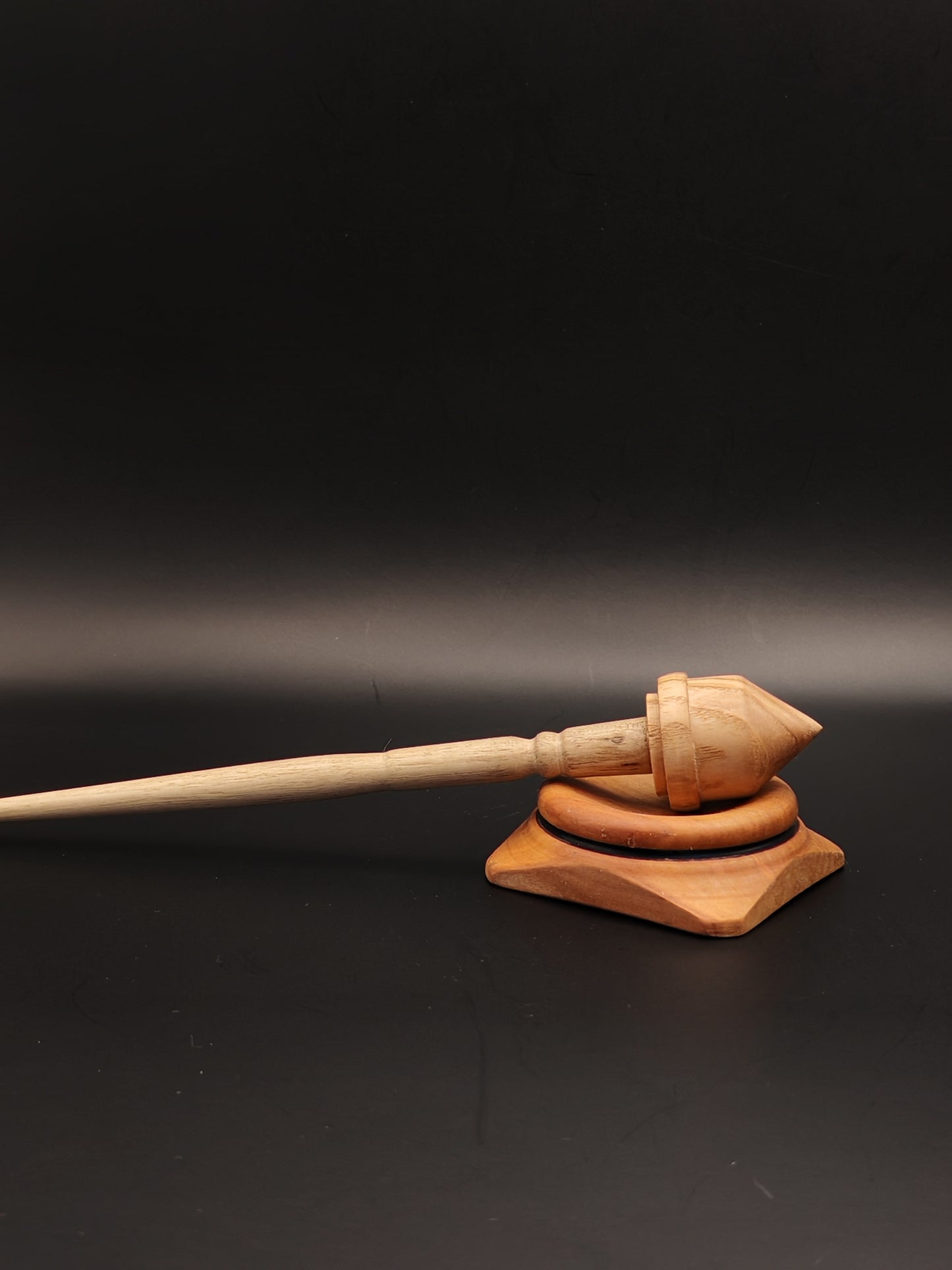 Support Spindle Set: Walnut Shaft & Oak Whorl (23 cm / 9.06 inches, 18 g / 0.63 oz) with Plum Support Bowl