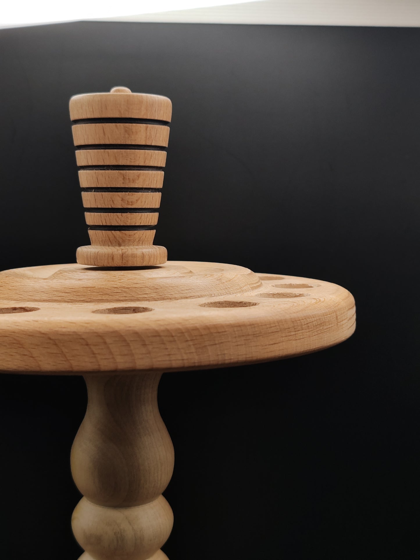 Spindle Stand for 12 Spindles: Pear, Apple, Beech & Oak Woods (17 cm / 6.69 inches Distance)