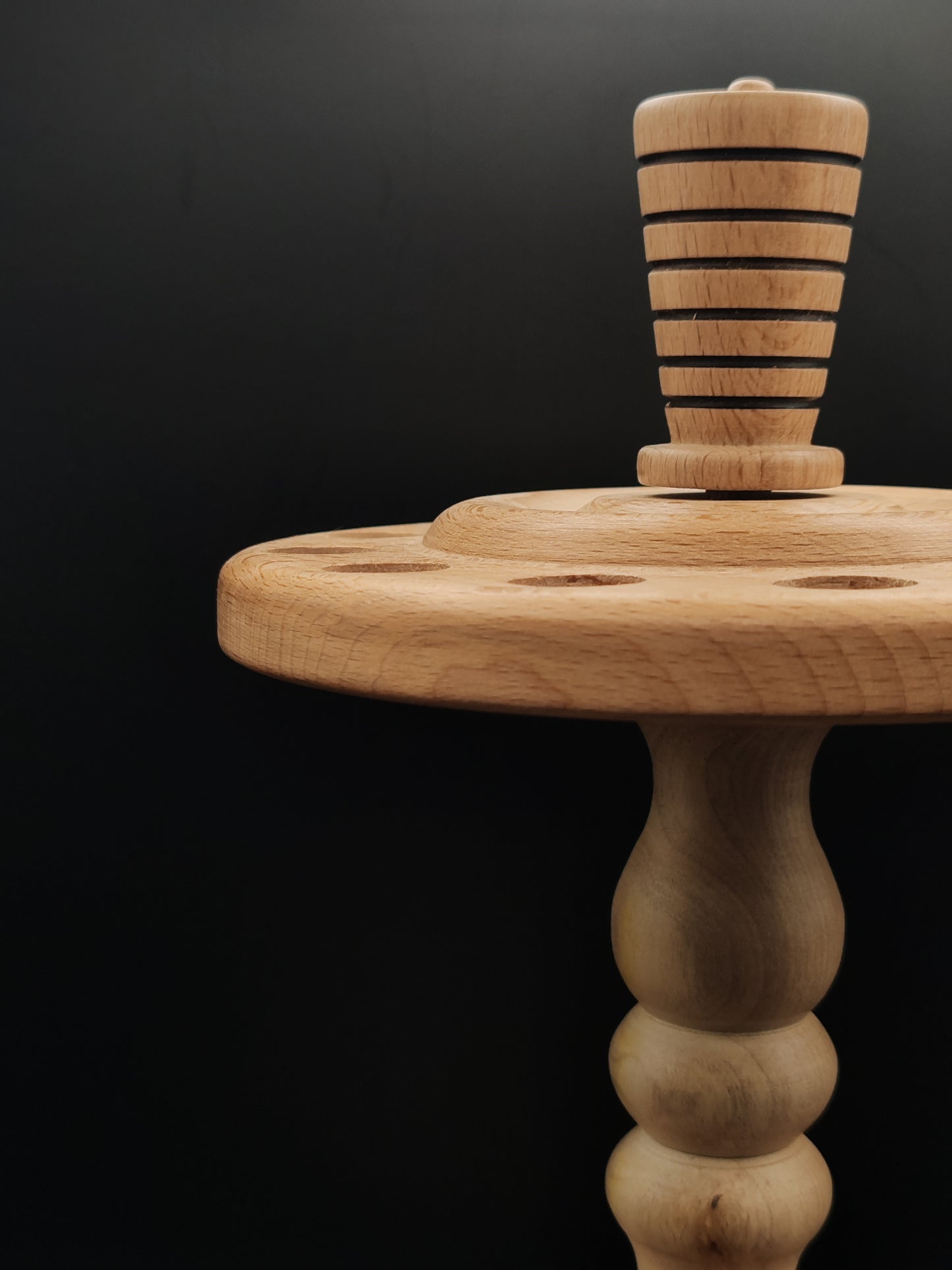 Spindle Stand for 12 Spindles: Pear, Apple, Beech & Oak Woods (17 cm / 6.69 inches Distance)