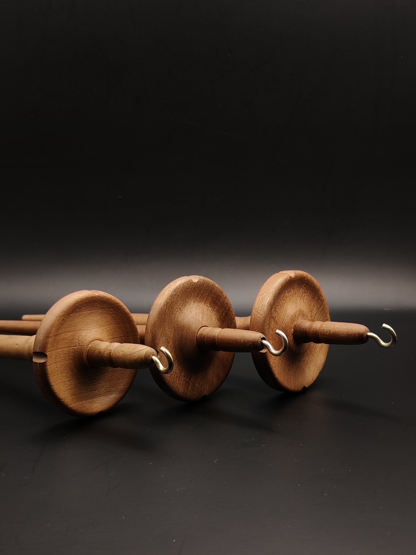 Set of 3 Walnut Drop Spindles: Versatile Tools for Your Spinning Projects