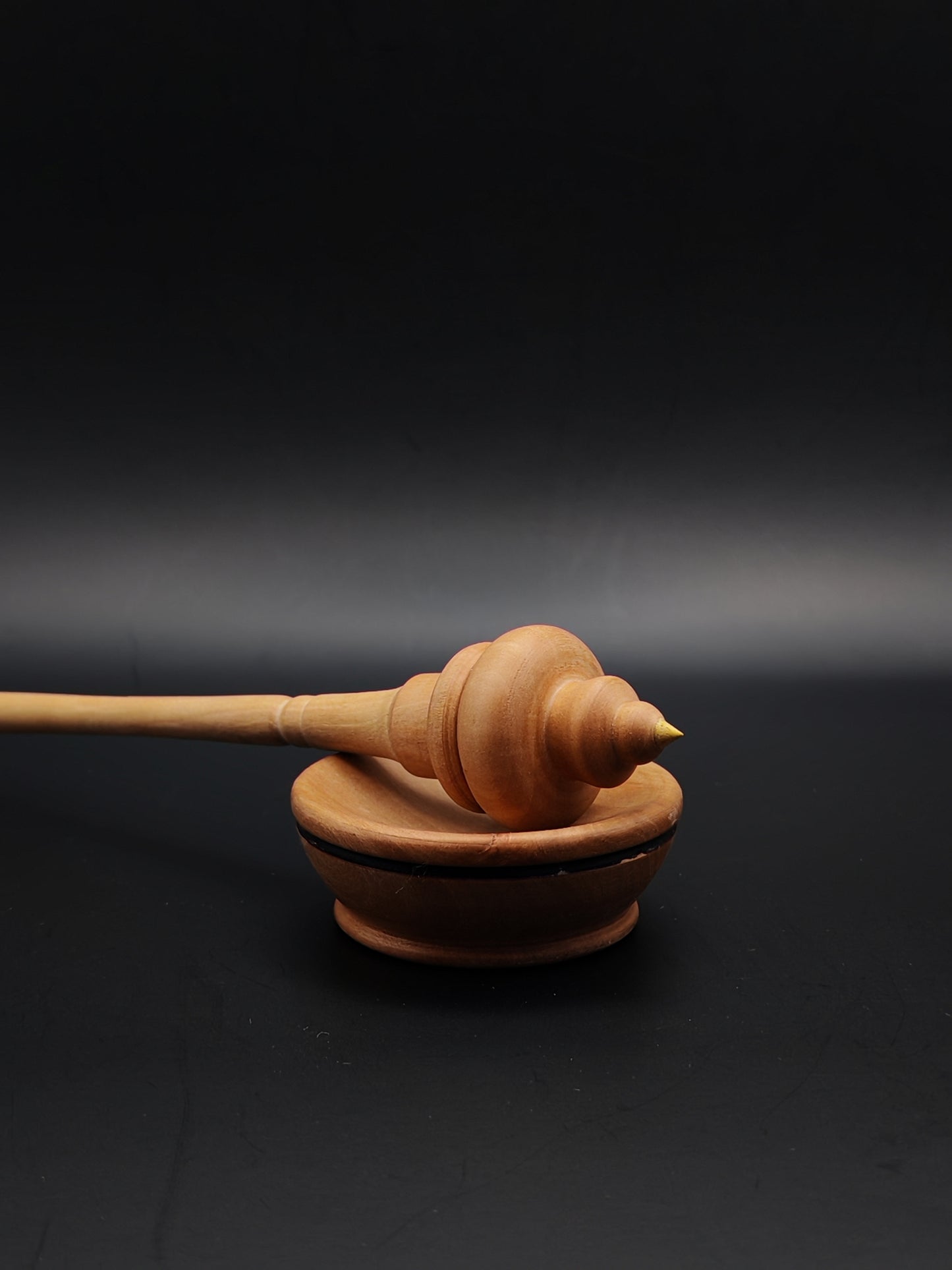 Pear Support Spindle with Mulberry Tip and Bowl