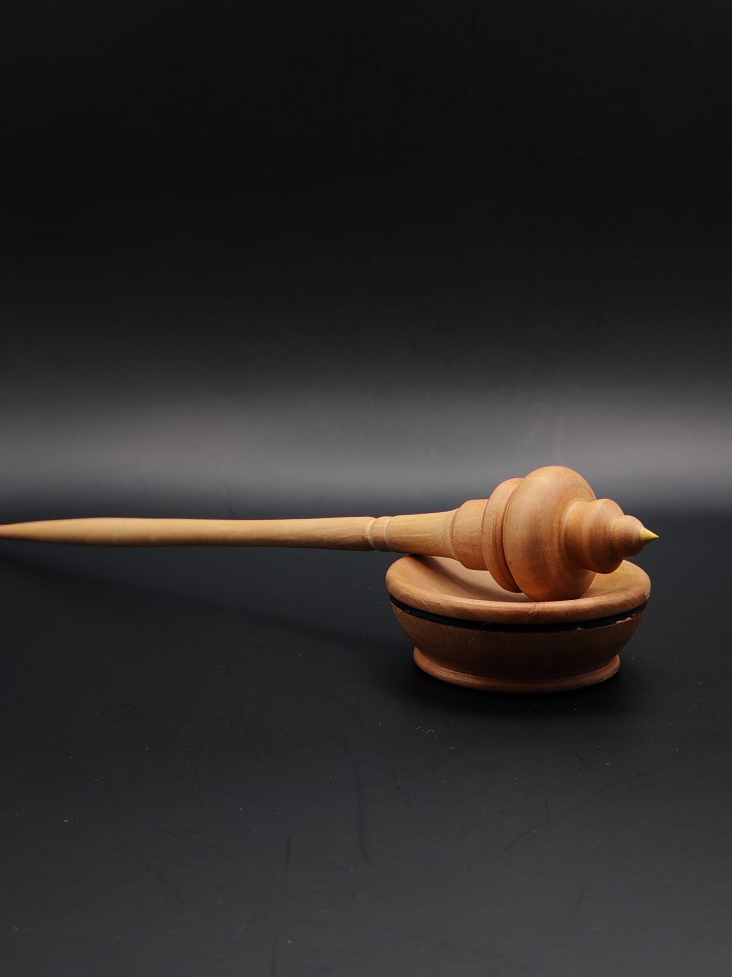 Pear Support Spindle with Mulberry Tip and Bowl