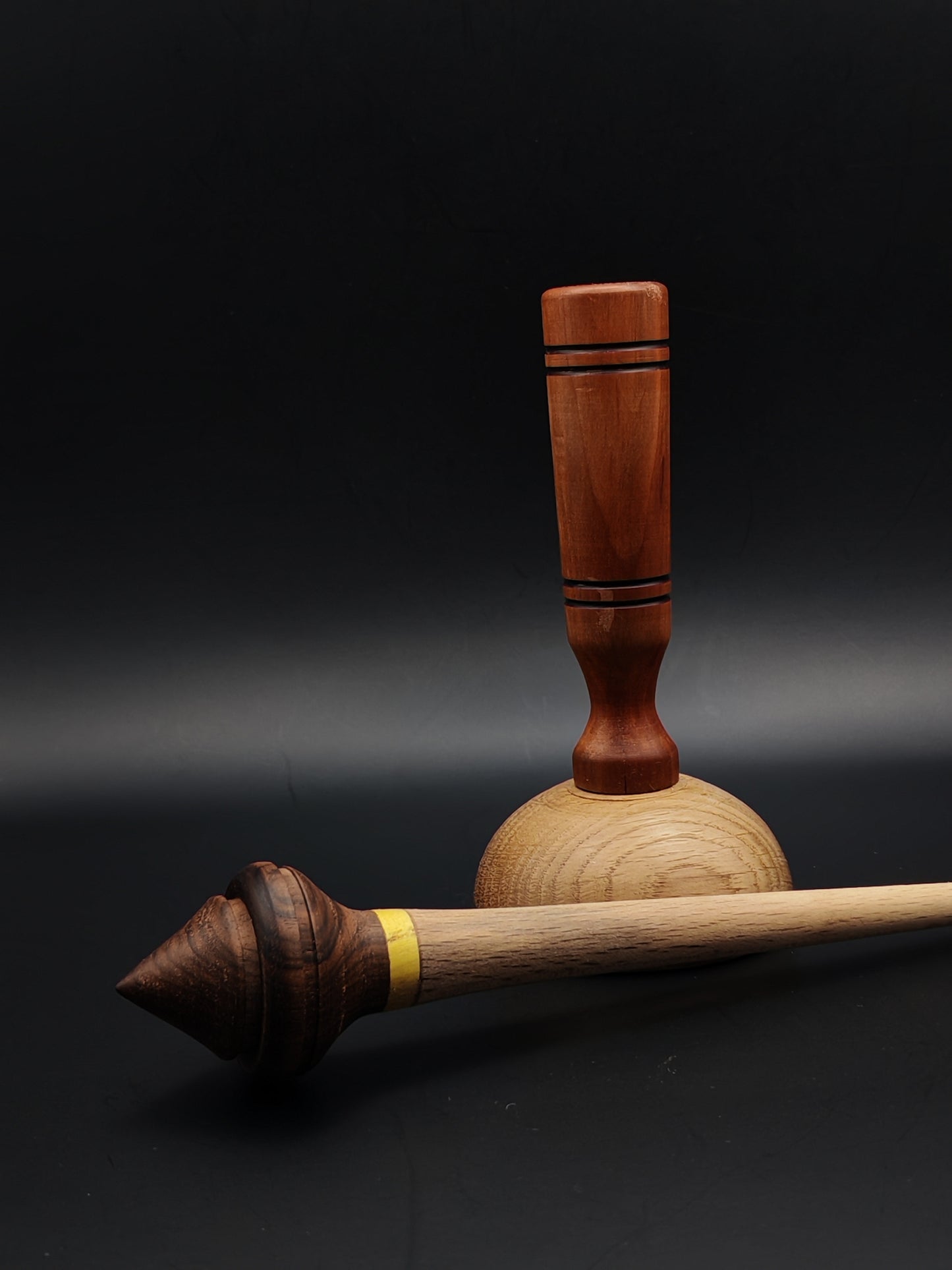 Oak & Mulberry Support Spindle with Walnut Whorl & Oak & Plum Lap Bowl