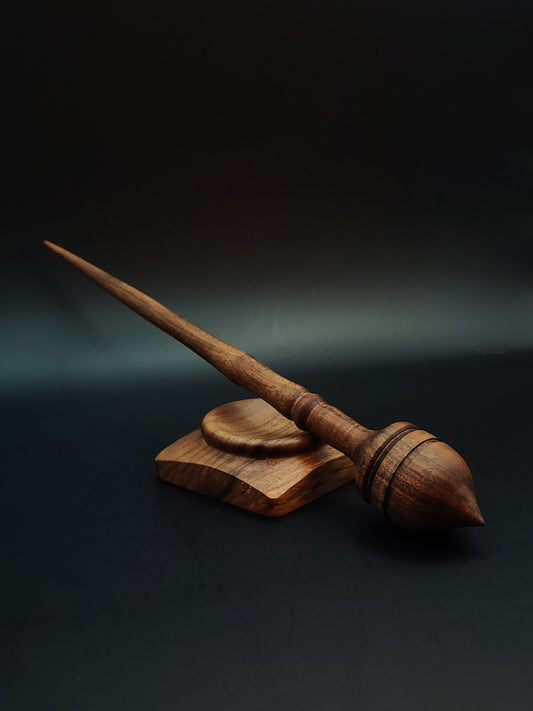 Support Spindle Set: Walnut Wood (25.5 cm / 10.04 in • 27 g / 0.95 oz) with Walnut Support Bowl