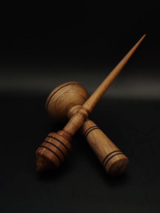 Support Spindle Set: Walnut Wood (25 cm / 9.84 in, 24 g / 0.85 oz) with Walnut Lap Support Bowl