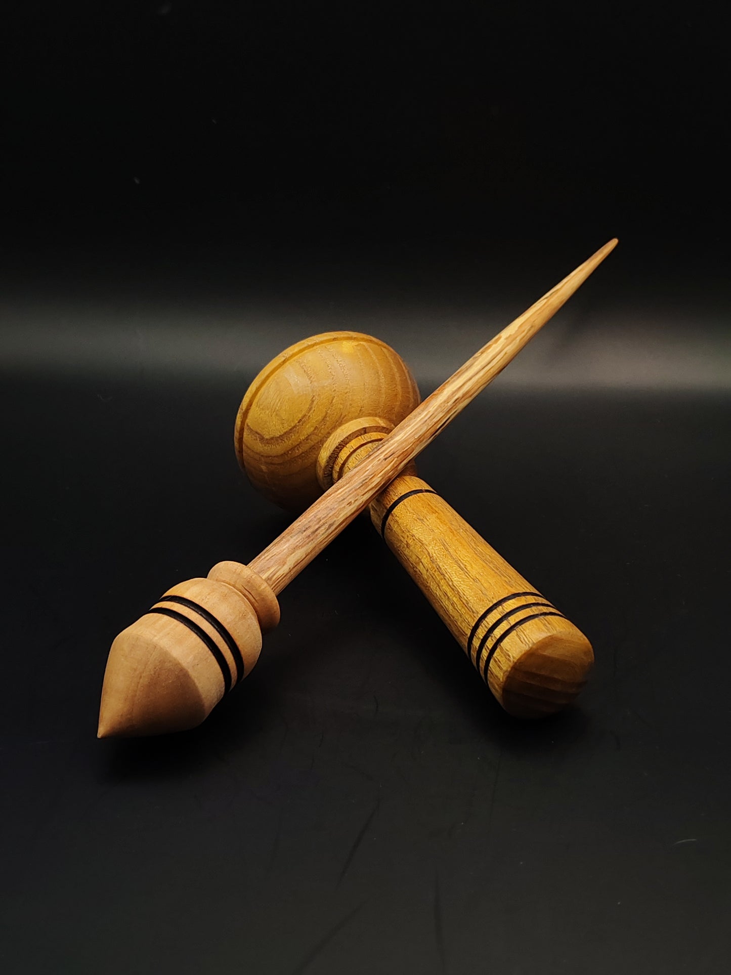 Support Spindle Set: Alder Shaft & Pear Whorl (25 cm / 9.84 in, 19 g / 0.67 oz) with Mulberry Lap Support Bowl